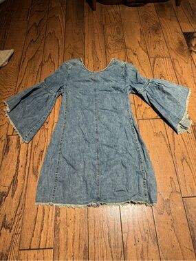 We The Free Denim Bell-Sleeve Dress. Size 2